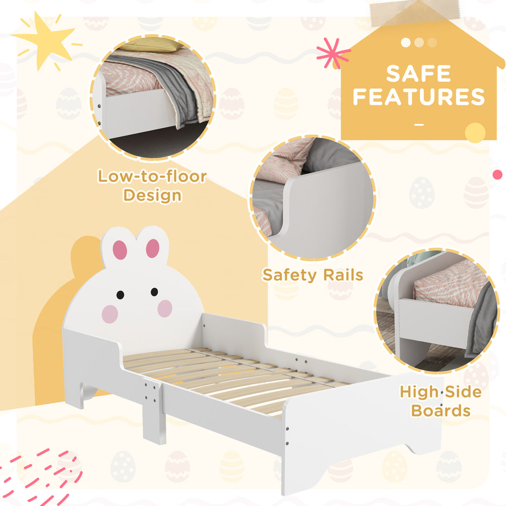 Rabbit-Designed Toddler Bed, Kids Bedroom Furniture - White