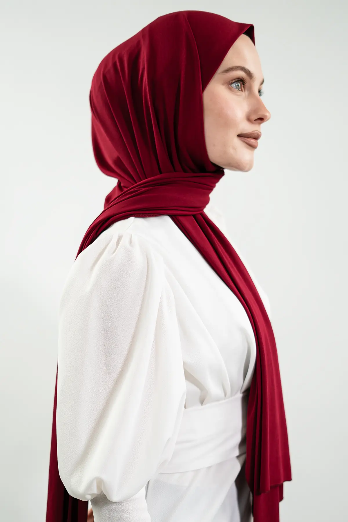 Claret Red Jersey Shawl