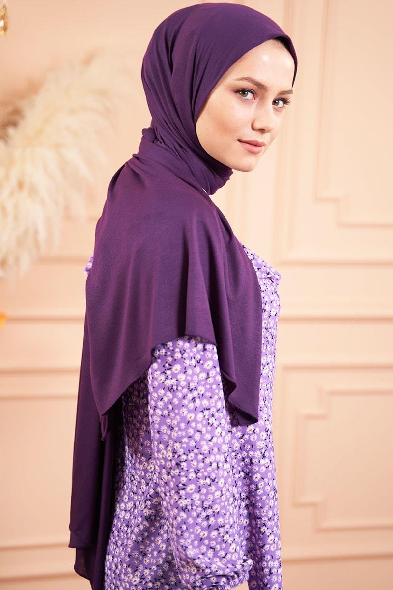 Viscose Crepe Shawl – Purple