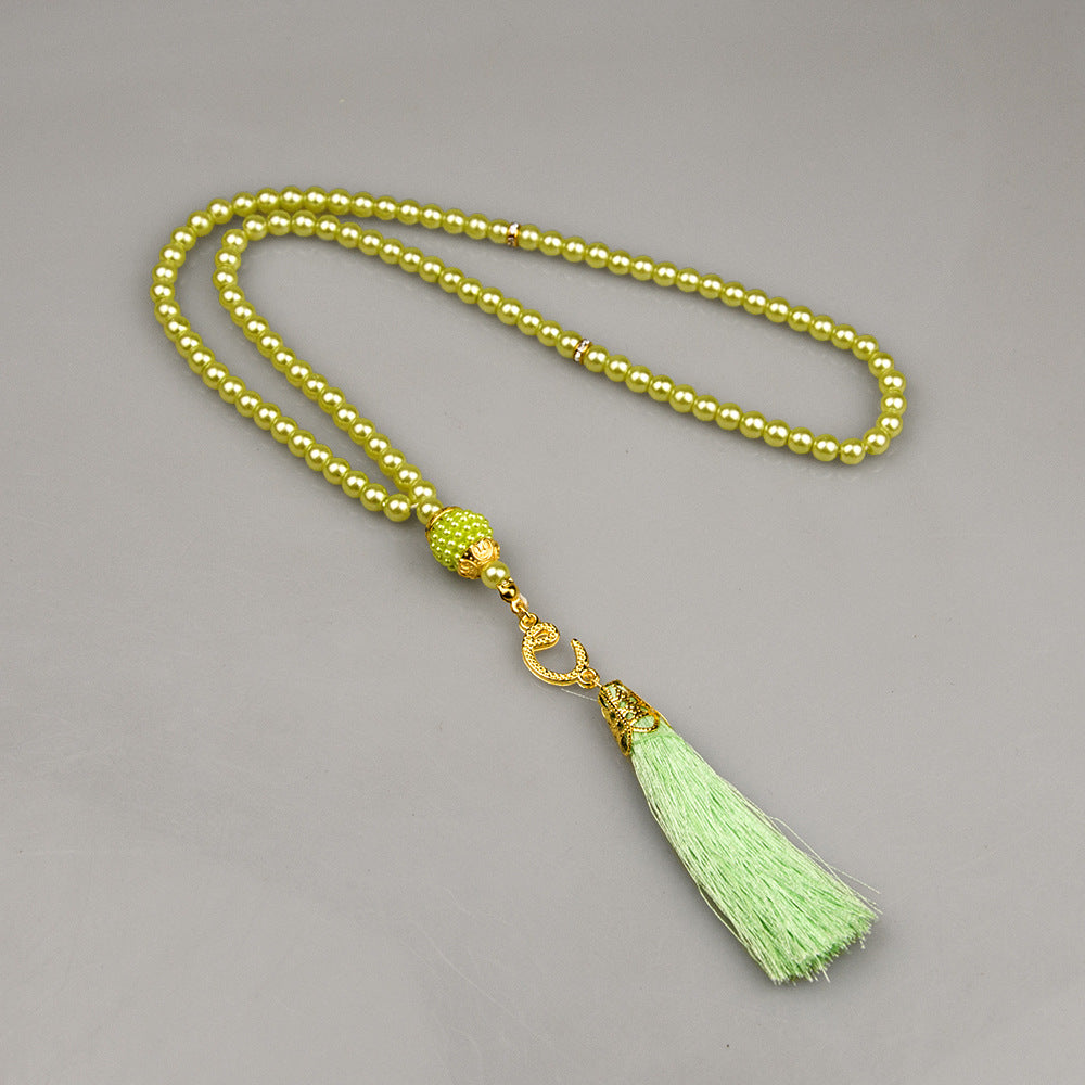 Rosary Glass Pearl Beads, Prayer Beads, Tasbeeh