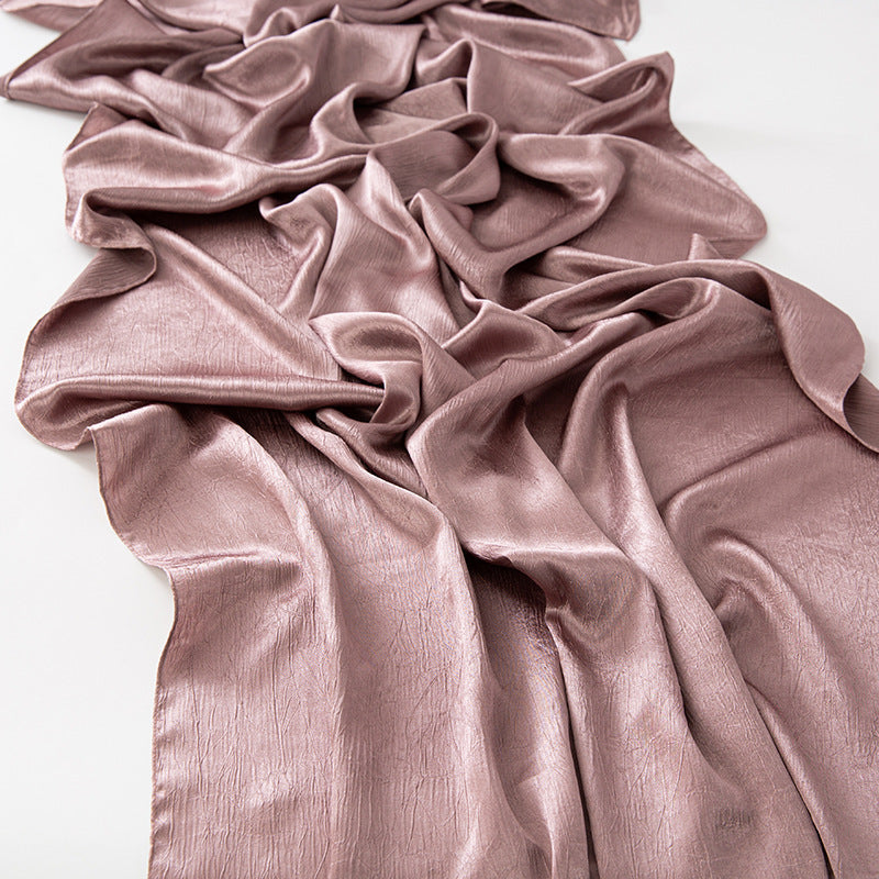 Crinkled Satin Scarf | Luxe Headscarf & Shawl