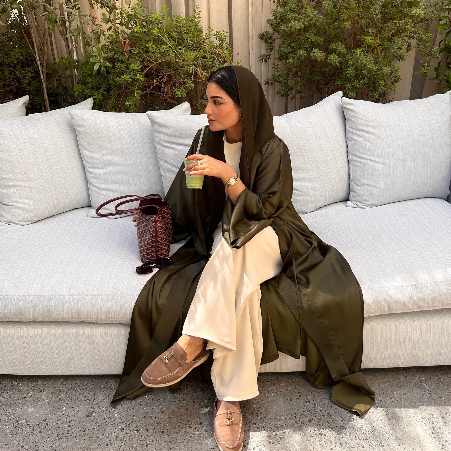 Solid Colour Abaya Robe