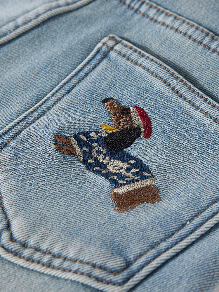 Women’s High Waist Fleece-lined Padded Wide Leg Jeans