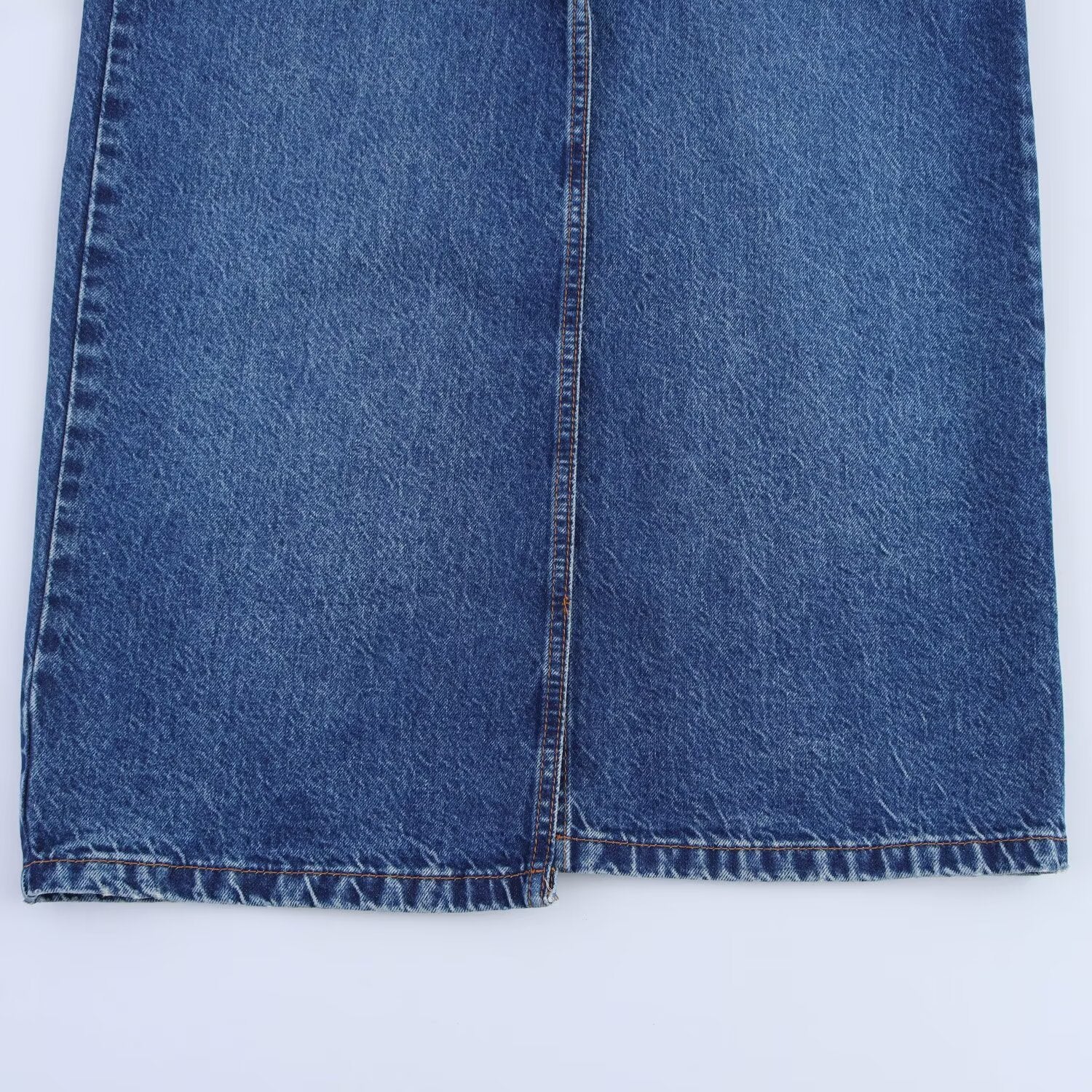 Sleeveless Denim Midi Dress – High-Waist Pencil Silhouette