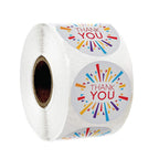 500pcs/roll Gold Foil Thank You Stickers Business Stickers - Colorful 500pcs