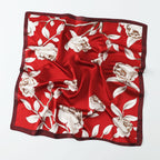 Women's Luxury Mulberry Silk Scarf , Printed Square Scarf, Bandana