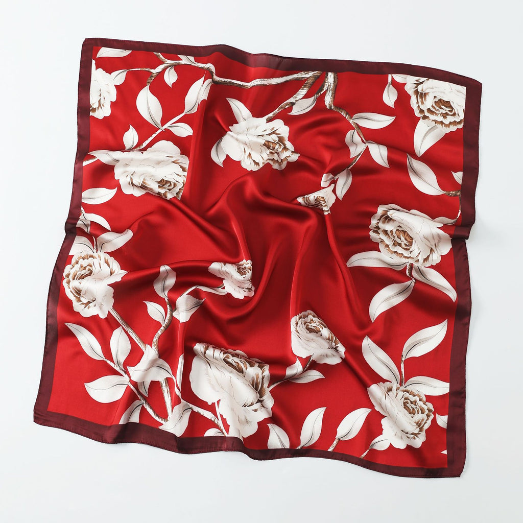 Women's Luxury Mulberry Silk Scarf , Printed Square Scarf, Bandana