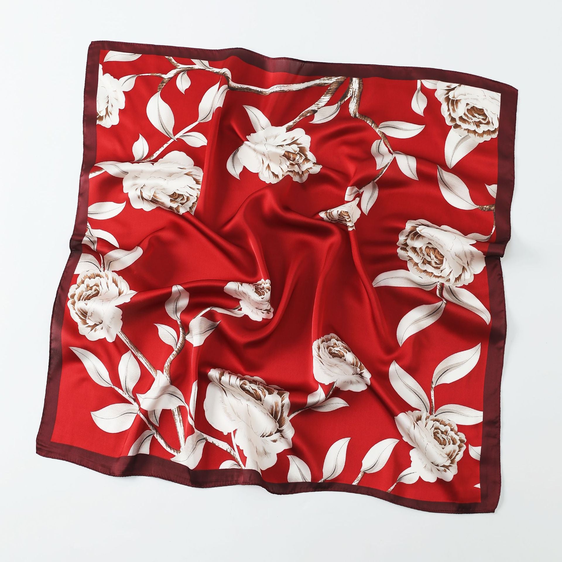Women's Luxury Mulberry Silk Scarf , Printed Square Scarf, Bandana