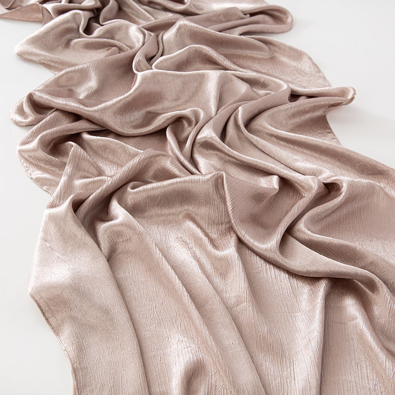 Crinkled Satin Scarf | Luxe Headscarf & Shawl