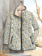 Women's Digital Printed Floral Jacket-Vintage Inspired Winter Jacket