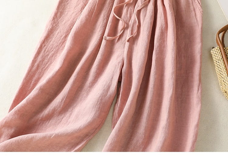 Women’s Wide Leg Cotton Linen Summer Pants