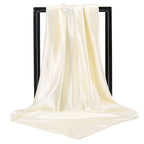 Ladies' Solid Colour Silk Satin Square Scarf, 90/90cm Headscarf, Flight Attendants' Neckerchiefs