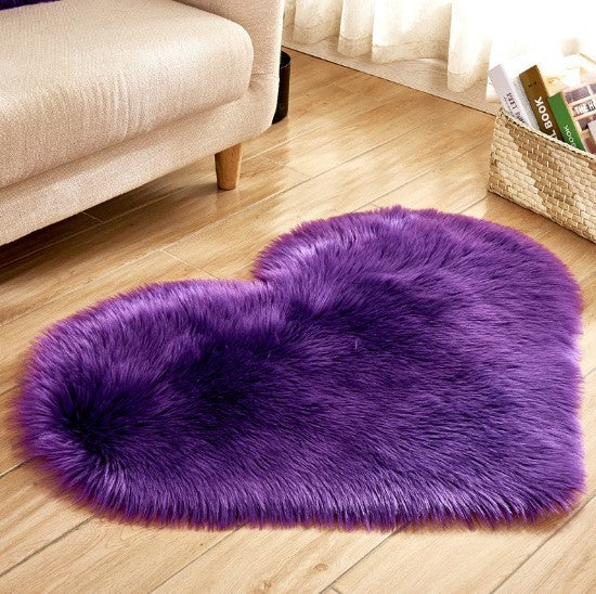 Plush Heart Shaped Non-Slip Fluffy Rug, Living Room Decor