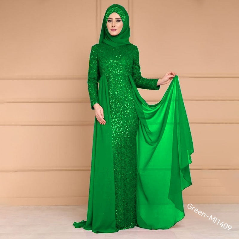 Elegant Sequinned Long Fish Tail Dress