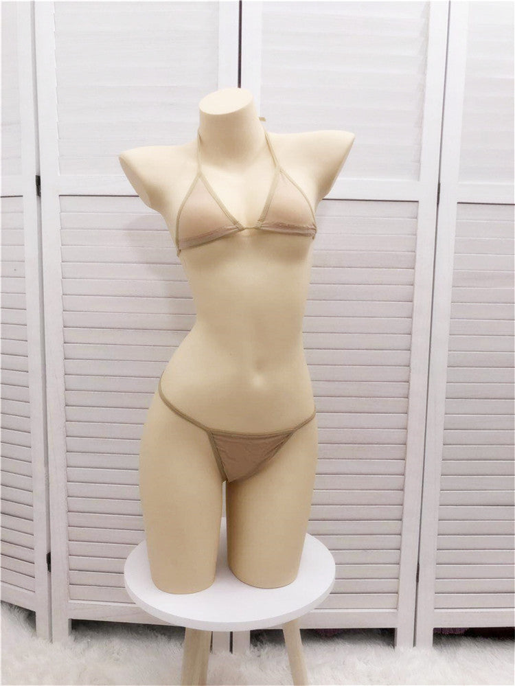 Delicate Lace Bikini Set - Transparent Hollow Detail Swimwear