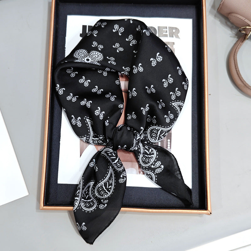 Women's 70x70 Square Scarf, High-end Neckerchief, Versatile Silk Scarf