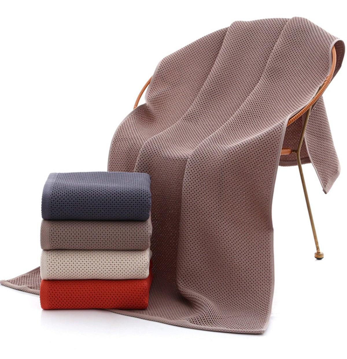 Honeycomb Weave Cotton Luxury Bath Towel