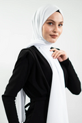 Turkish Premium Medina Silk Scarf-White