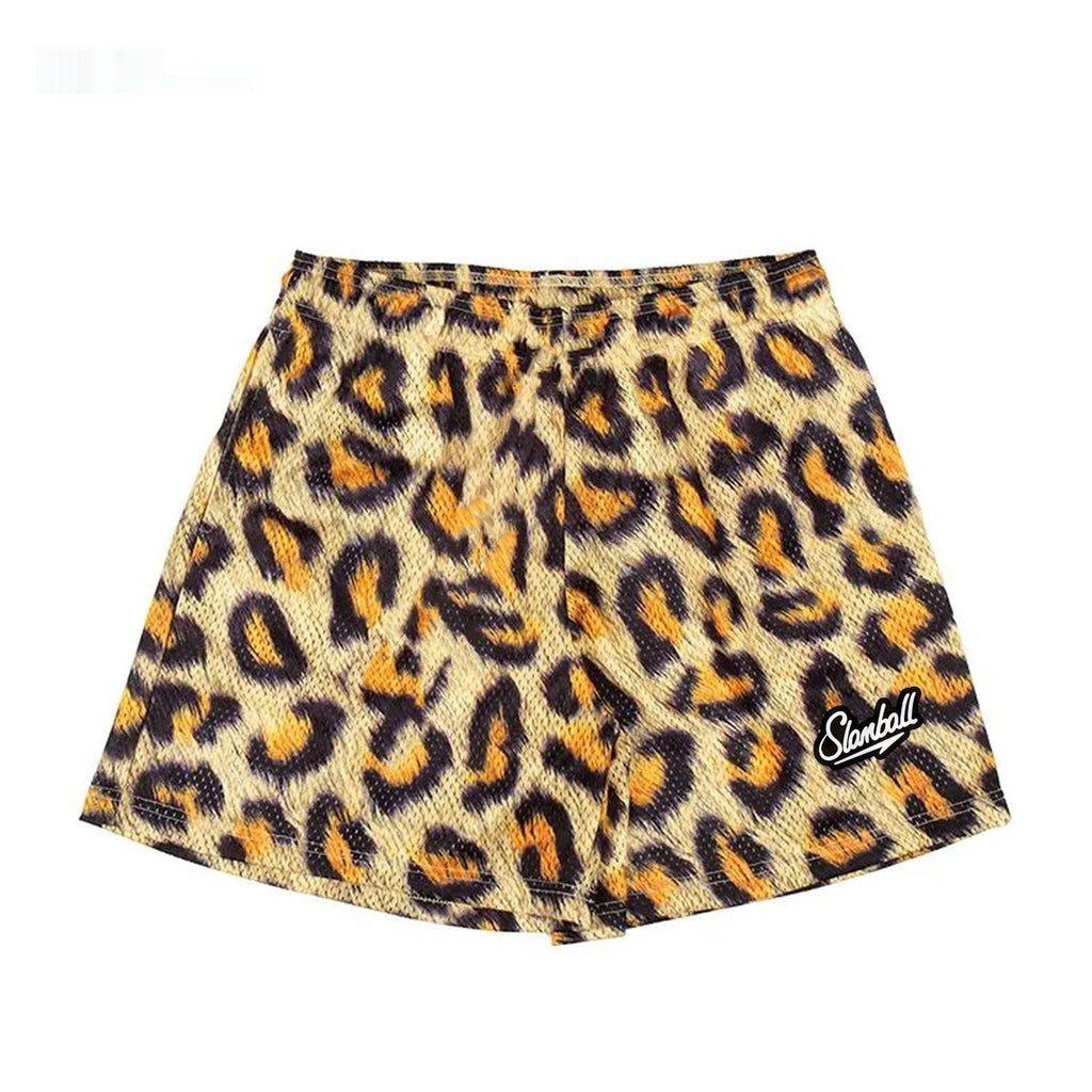 Leopard Print Fitness Training Shorts Men's Sports Pants Basketball