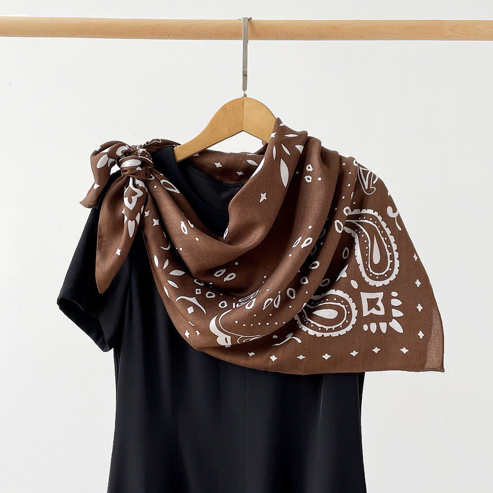 Paisley Silk Square Scarf | 90x90cm Luxury Herringbone