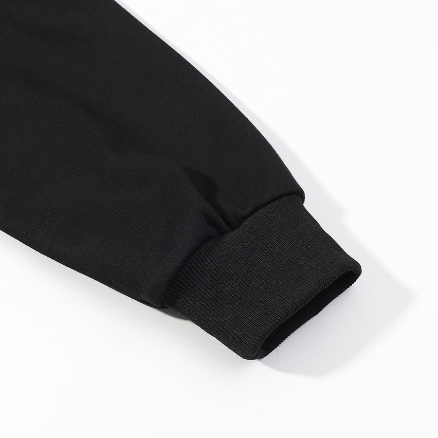 Black Rivet Detail Hooded Sweatshirt