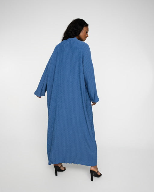 Guided Rebel Textured Full-Body Indigo Abaya Suit