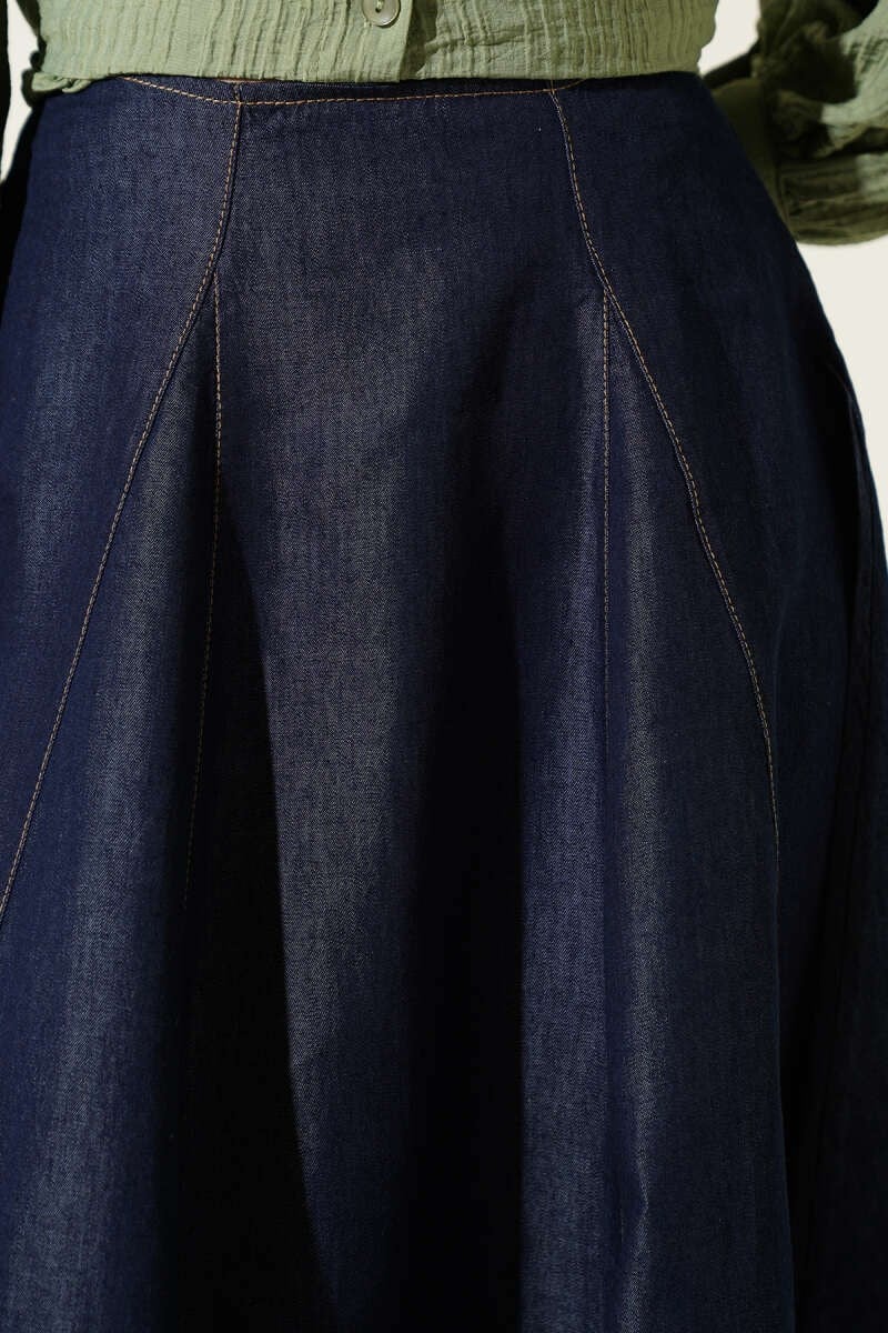 Premium Flared Denim Skirt