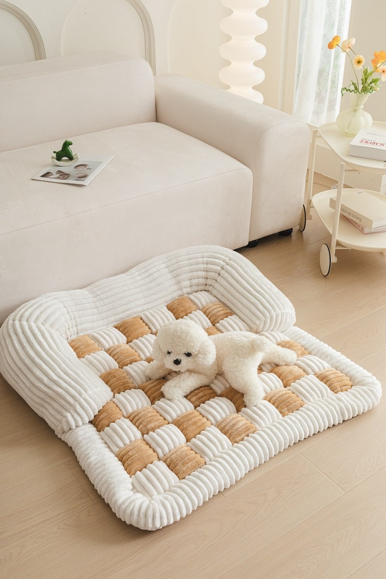 Chessboard Pet Blanket - Warm Reversible Kennel Pad & Sofa Cover