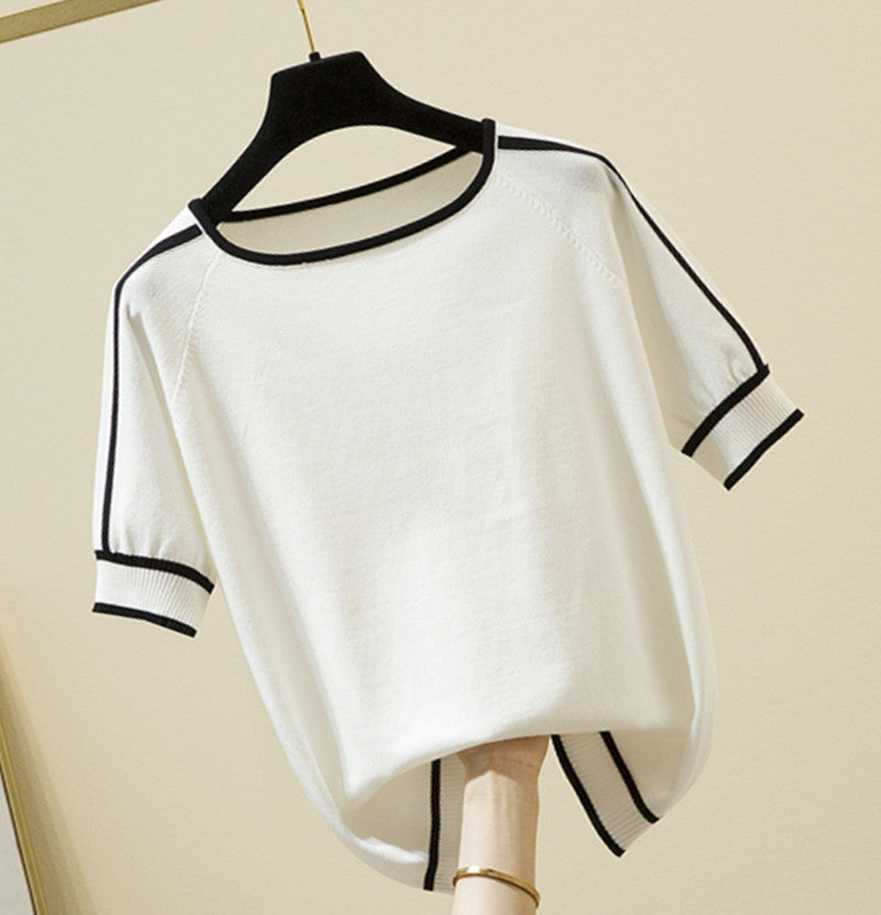 Women's Ice Silk Short Sleeved Summer Top