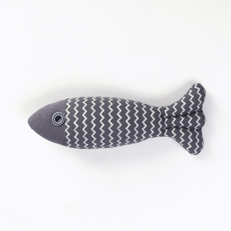 Linen Fish Cat Toy with Catnip