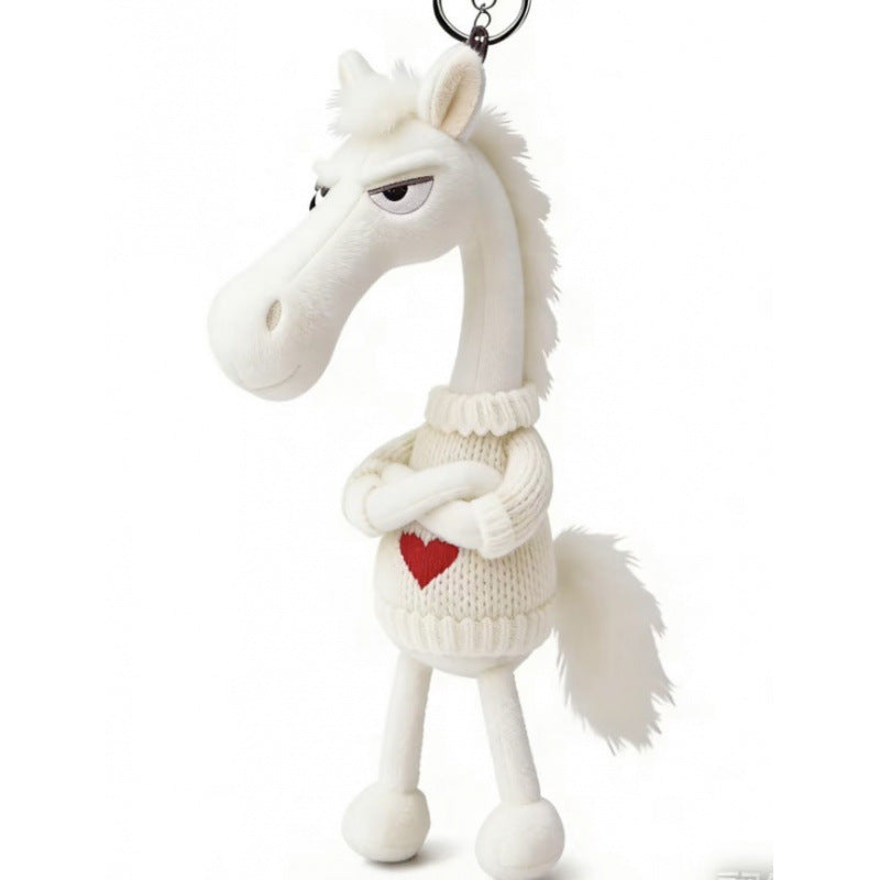 Dark Horse Charm Keychain | Cute Bag Accessory with Heart Sweater