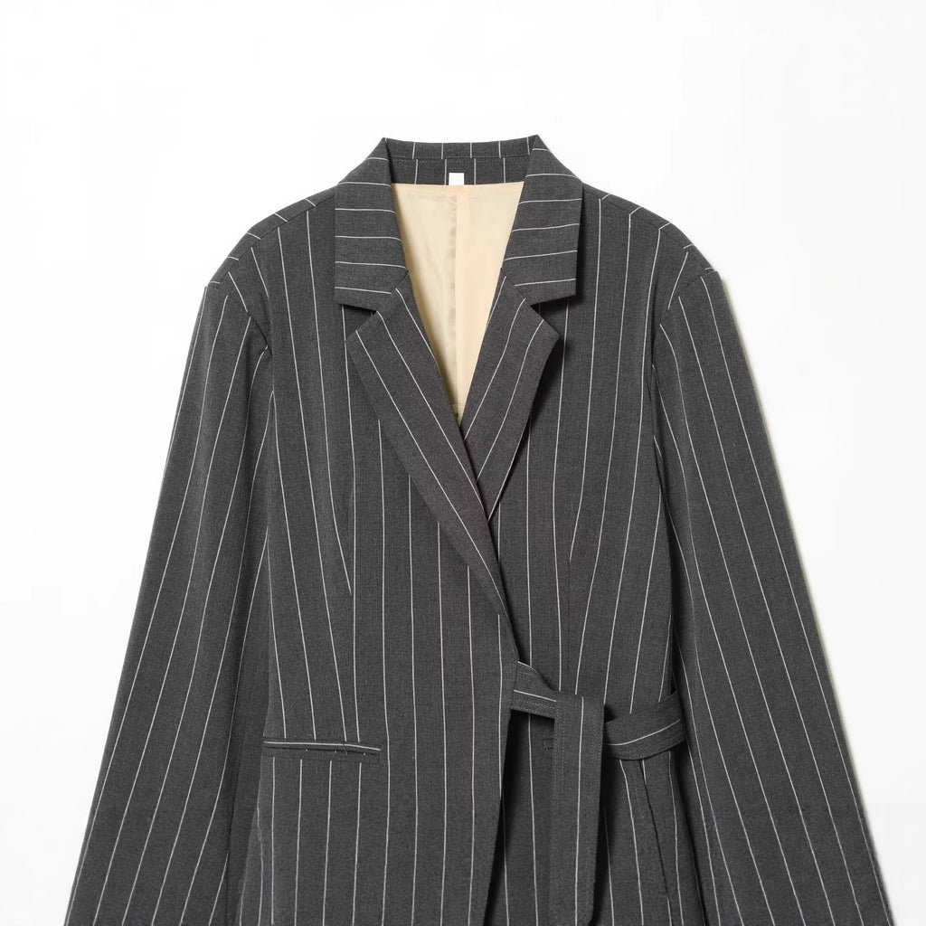 Women’s Stylish Wrap-style Belted Casual Suit