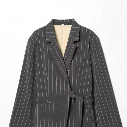 Women’s Stylish Wrap-style Belted Casual Suit