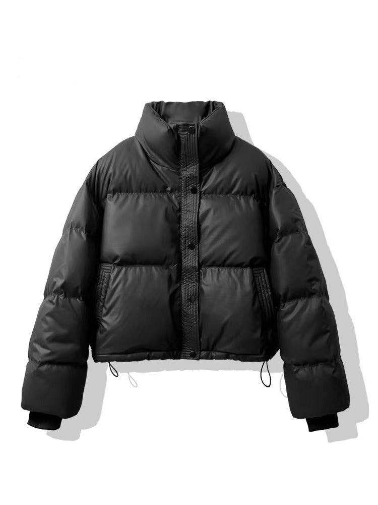 Premium PU Leather Padded Jacket - Women's Short Thickened Winter Coat