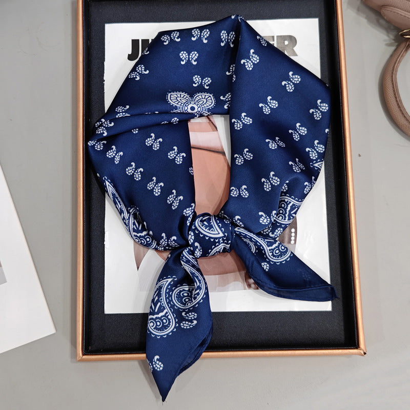Women's 70x70 Square Scarf, High-end Neckerchief, Versatile Silk Scarf