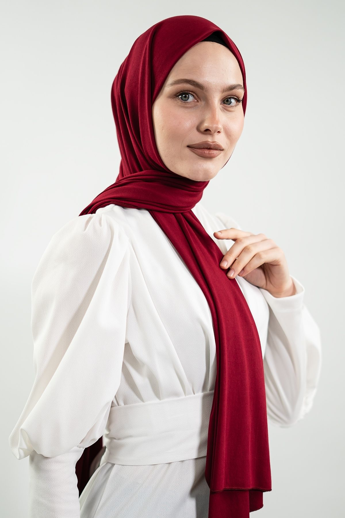 Claret Red Jersey Shawl