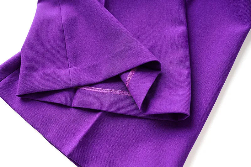 Purple Tailored Jacket & Flared Trousers, Women's Business Suit