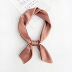Women's Silk Satin Square Scarf, Decorative Silk Bandana, Solid Colour Hair Scarf