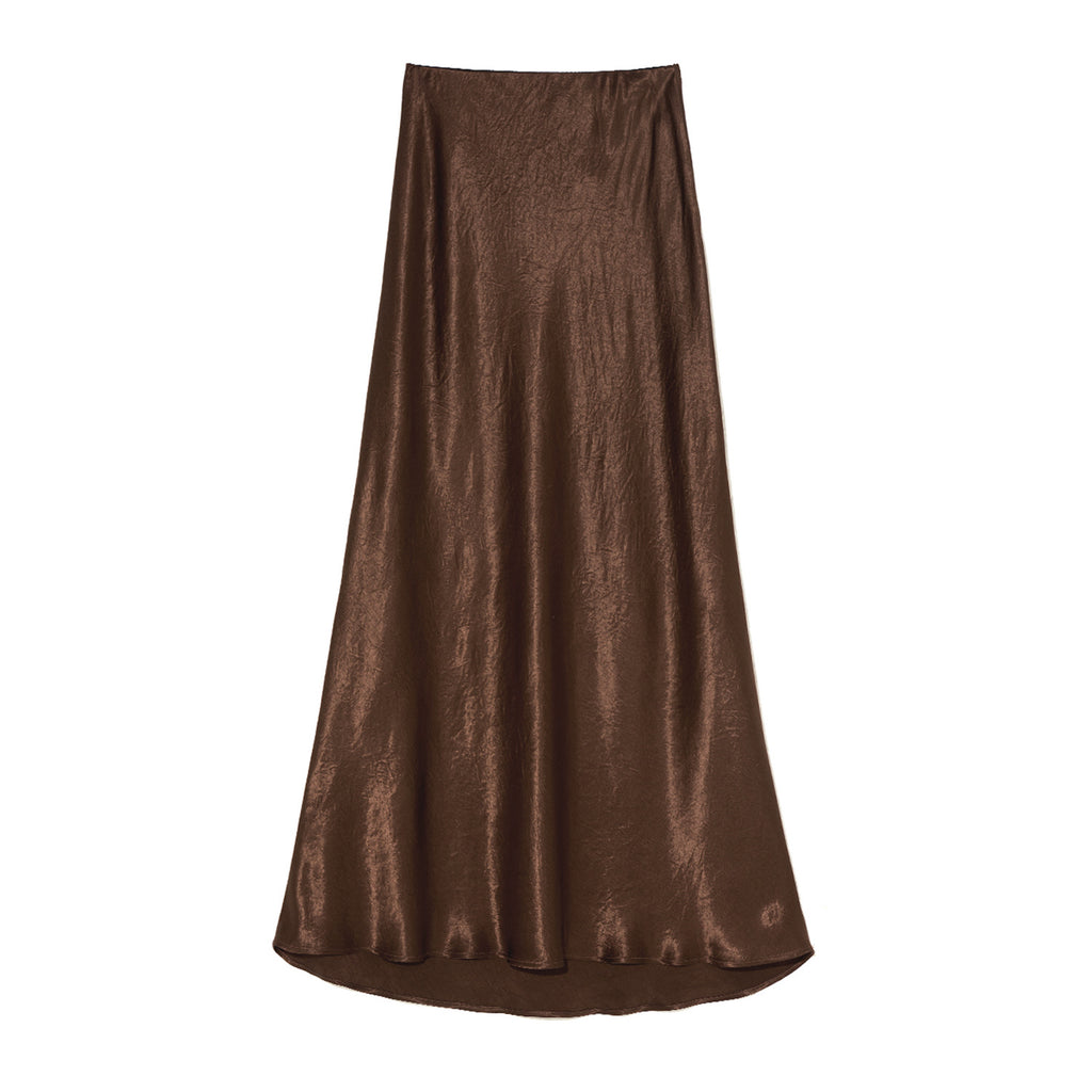 Satin Midi Skirt | High-Waist Elastic Waistband | Modest Elegance