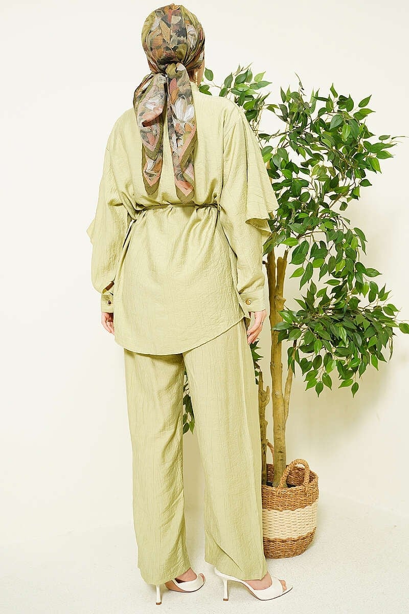 2-Pieces Modest Co-ord Set with Gold Buttons