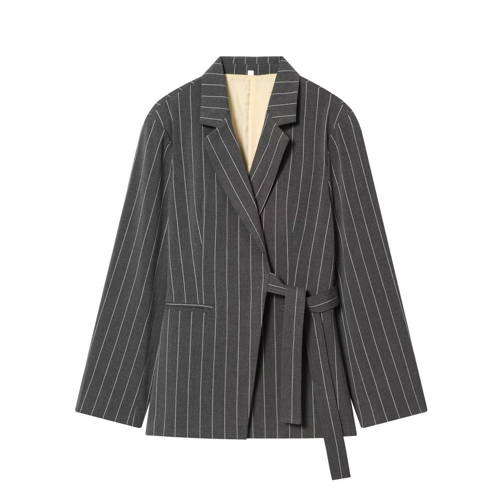 Women’s Stylish Wrap-style Belted Casual Suit
