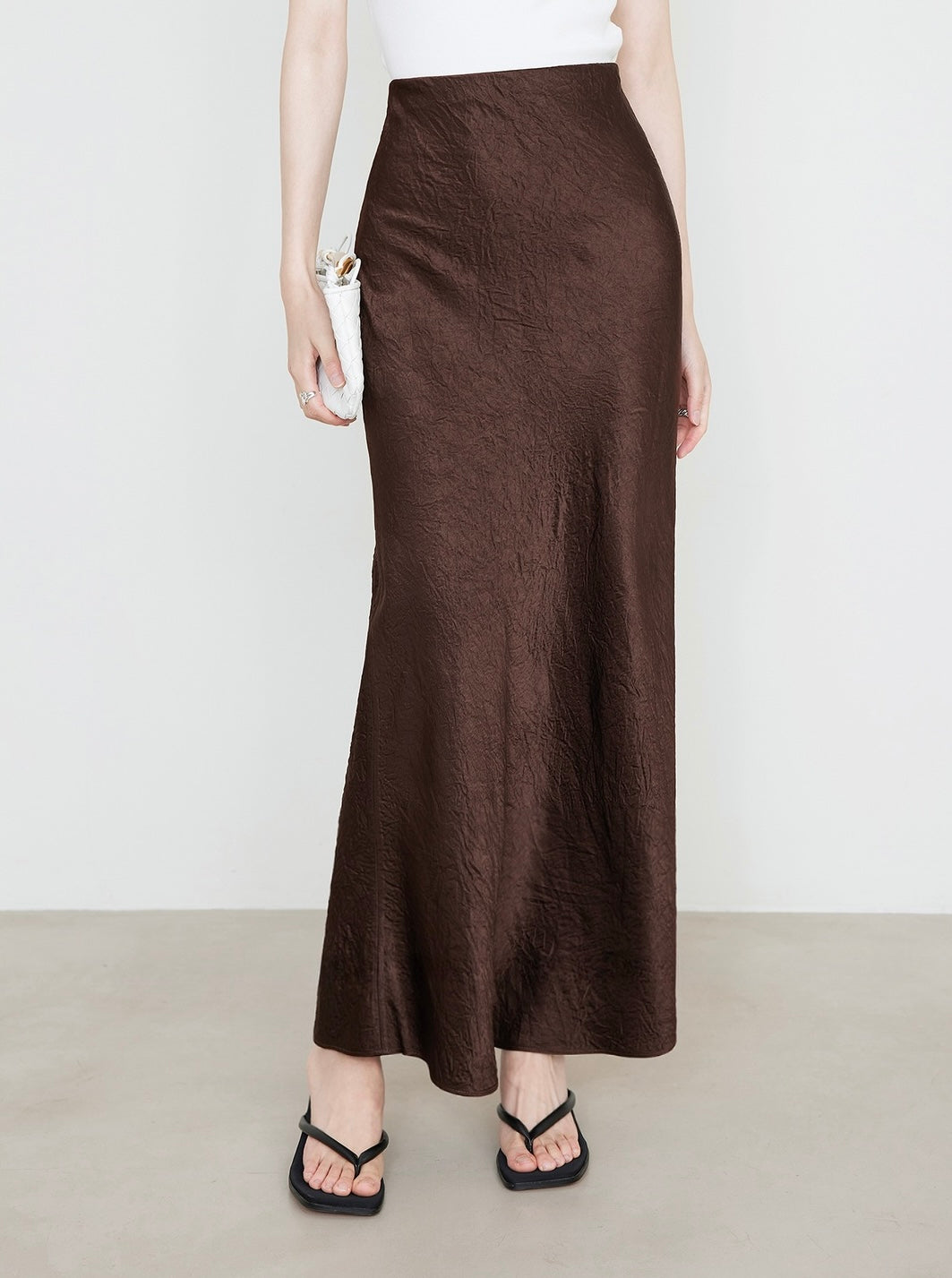 Satin Midi Skirt | High-Waist Elastic Waistband | Modest Elegance