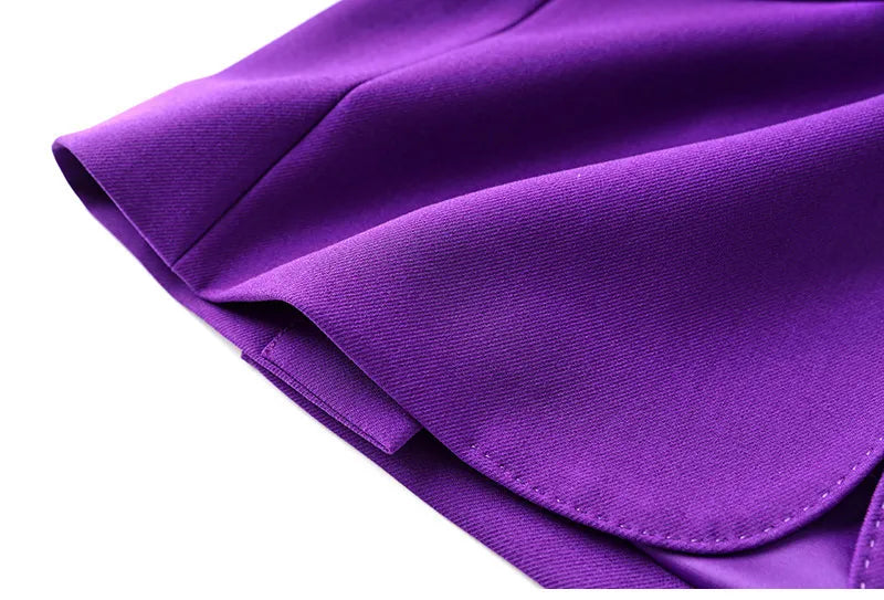 Purple Tailored Jacket & Flared Trousers, Women's Business Suit
