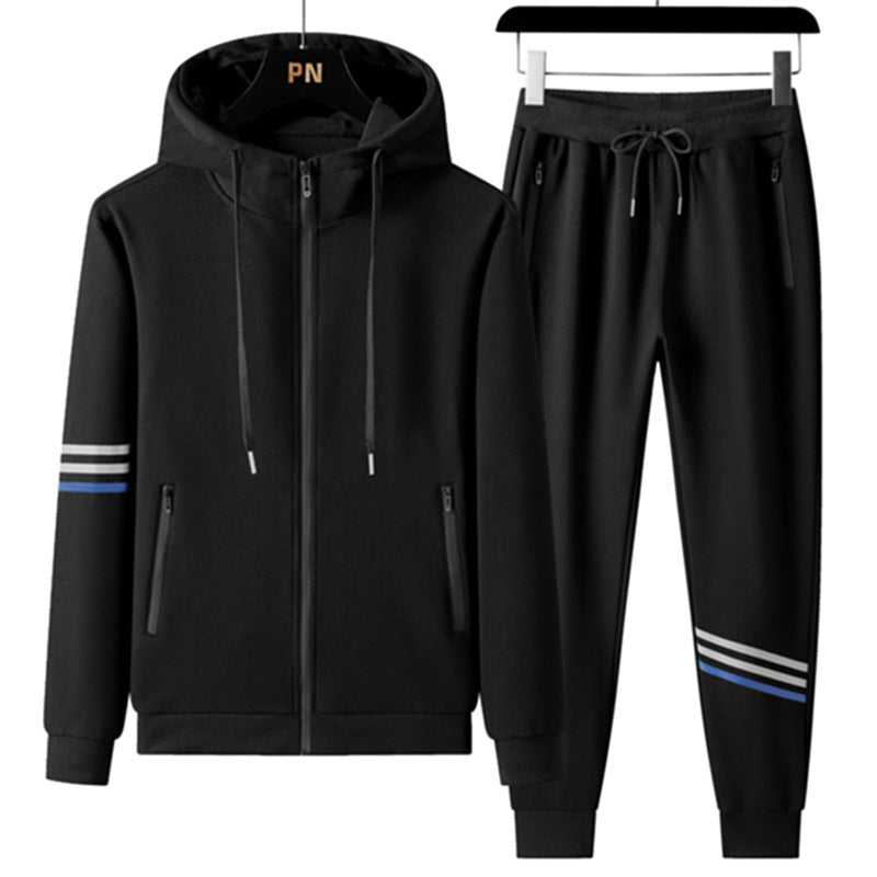 Men's Casual Two-pieces Sports Set, Sports Hoodie and Trousers Suit
