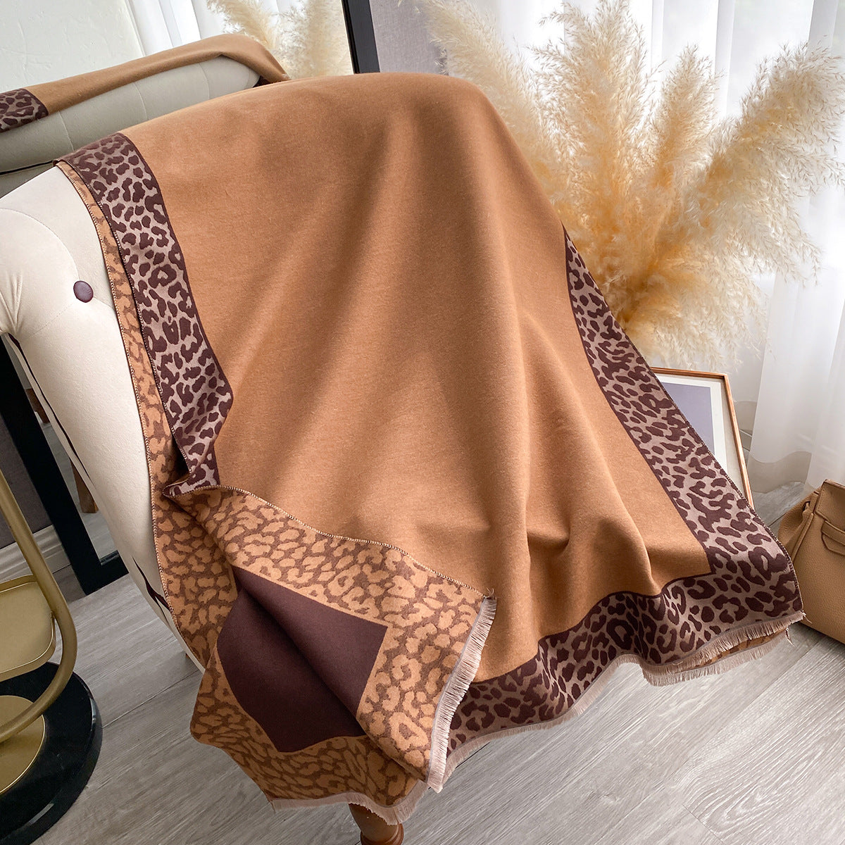 Women's Luxury Leopard Print Artificial Cashmere Scarf