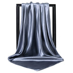 Ladies' Solid Colour Silk Satin Square Scarf, 90/90cm Headscarf, Flight Attendants' Neckerchiefs