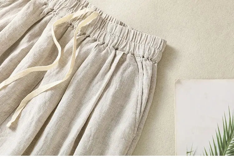Women’s Wide Leg Cotton Linen Summer Pants