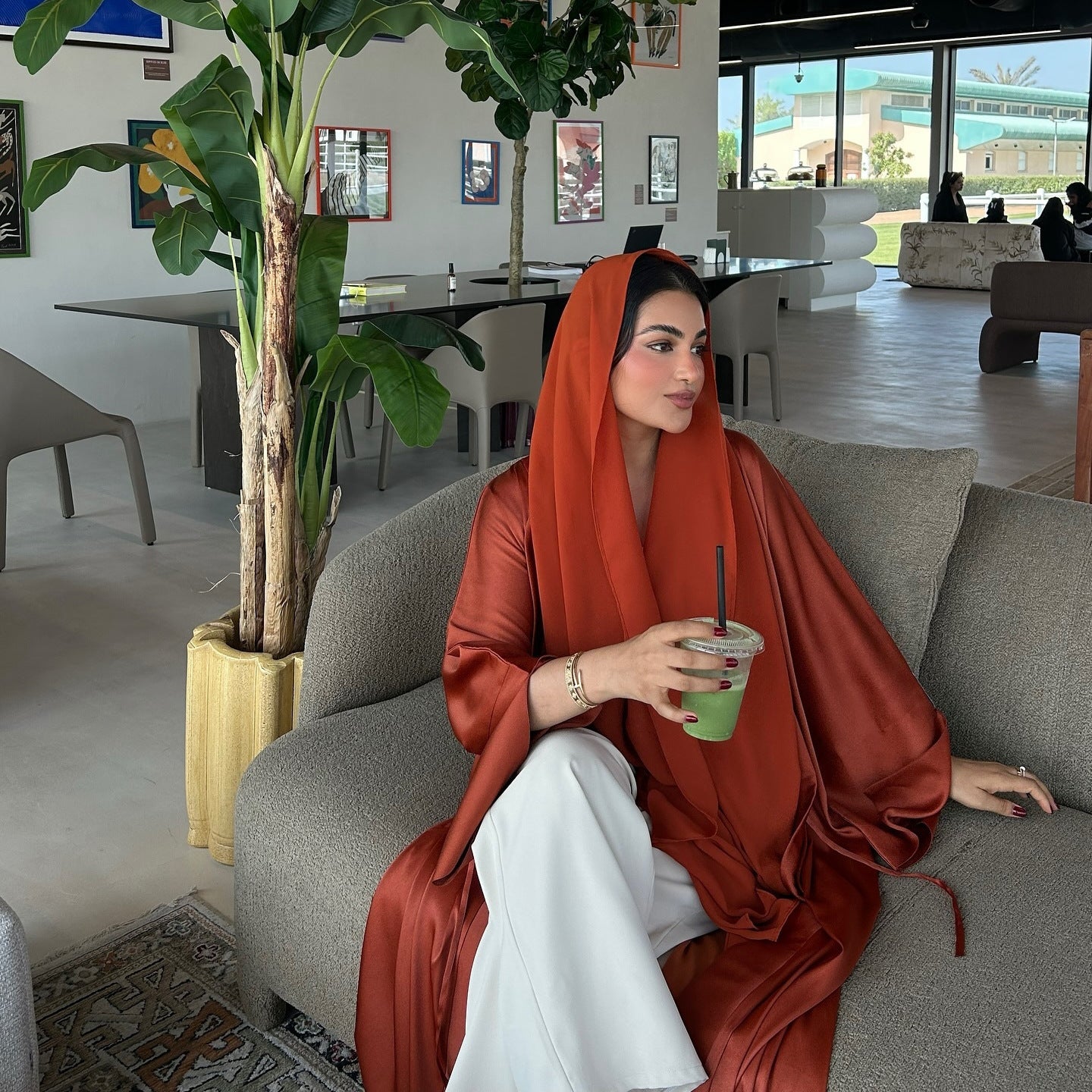 Solid Colour Abaya Robe