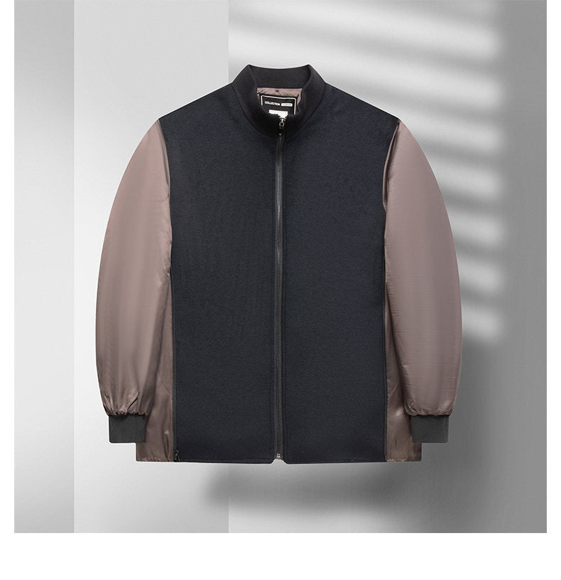 Premium Wool Double-Faced Overcoat with Detachable Down Lining