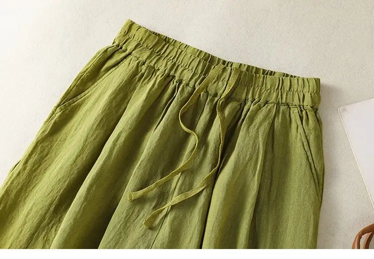 Women’s Wide Leg Cotton Linen Summer Pants